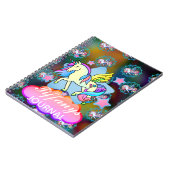 Beautiful Rainbow Unicorn Star Galaxy Sky Notizblock (Linke Seite)
