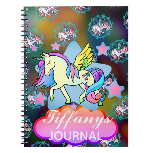 Beautiful Rainbow Unicorn Star Galaxy Sky Notizblock (Vorderseite)