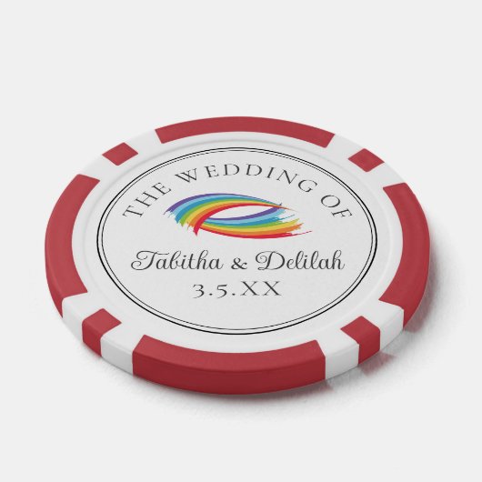 Beautiful Rainbow Wedding Personalized Pokerchips (Einzeln)