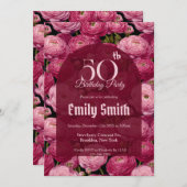 Beautiful Ranunculus Inspired Birthday Event Einladung (Vorne/Hinten)