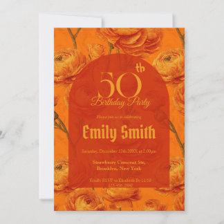 Beautiful Ranunculus Luxury Girl Birthday Party Einladung