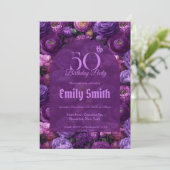 Beautiful Ranunculus Sparkle Custom Birthday Einladung (Stehend Vorderseite)