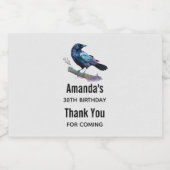 Beautiful Raven on a Tree Branch - Veranstaltung V Schaumweinetikett (Einzelnes Label)