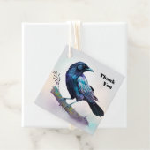 Beautiful Raven on a Tree Branch Vielen Dank Geschenkanhänger (Beispiel)