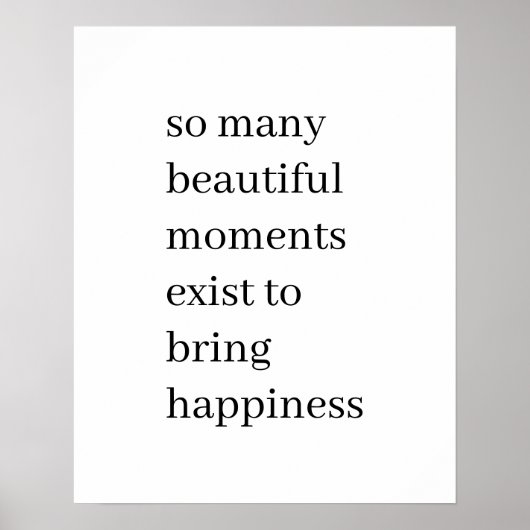 Beautiful Reasons to Be Happy Minimalist Quote Poster (Vorne)