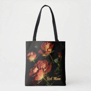 Beautiful red and gelb rose Best Mama Custom Bag Tasche