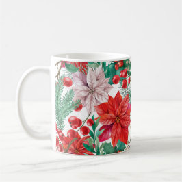 Beautiful red and white Christmas poinsettia Kaffeetasse