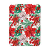 Beautiful red and white Christmas poinsettia Magnet (Vertikal)
