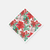Beautiful red and white Christmas poinsettia Serviette (Ecke)