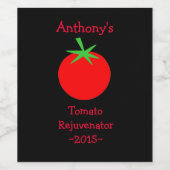 Beautiful Red auf Black Tomato Zuhause Weinetikett (Einzelnes Label)