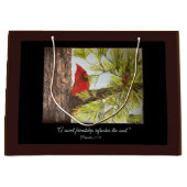 Beautiful Red Bird Christlich Große Geschenktüte (Vorderseite)