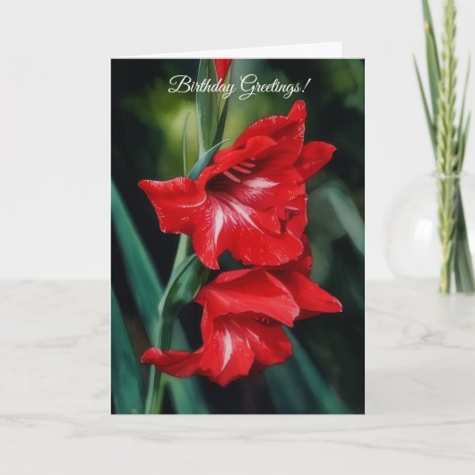 Beautiful Red Blume Garni Karte (Vorderseite)