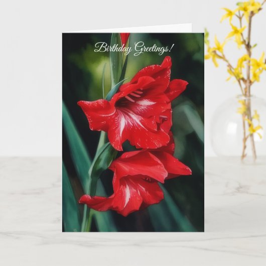 Beautiful Red Blume Garni Karte (Gelbe Blume)