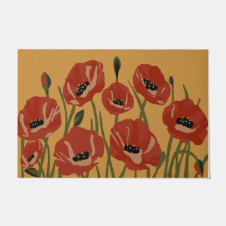 Beautiful Red Blume Rug, New Zuhause Gift Mat Fußmatte