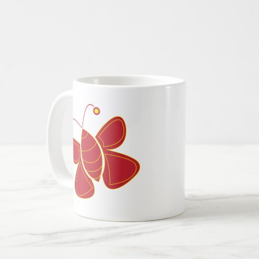 Beautiful Red Butterfly Kaffeetasse (Vorderseite Links)