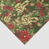 Beautiful Red Christmas Poinsettia Muster Seidenpapier (Ausschnitt)