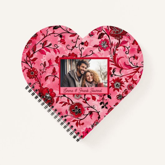 Beautiful Red Floral Custom Personalisiert Notizblock (Vorderseite)