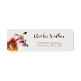 Beautiful Red Fox Custom Return Address Label