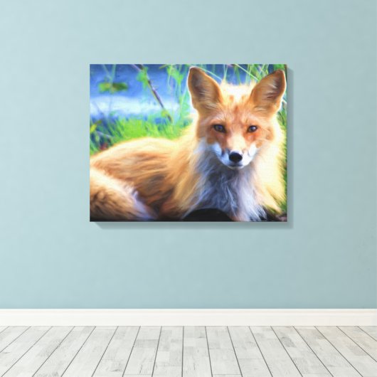 Beautiful Red Fox Leinwanddruck (Insitu (Holzboden))