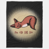 Beautiful Red Foxy Fox Black Fleecedecke (Vorderseite)