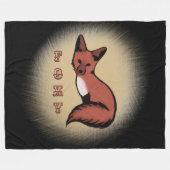 Beautiful Red Foxy Fox Black Fleecedecke (Vorderseite (Horizontal))