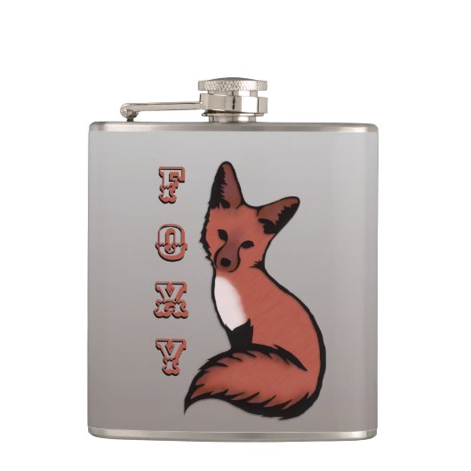 Beautiful Red Foxy Fox Flachmann (Vorderseite)