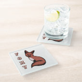 Beautiful Red Foxy Fox Glasuntersetzer (Schrägansicht)