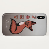 Beautiful Red Foxy Fox Name Case-Mate iPhone Hülle (Rückseite (Horizontal))