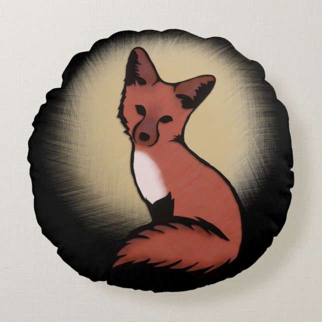 Beautiful Red Foxy Fox Rundes Kissen (Vorderseite)