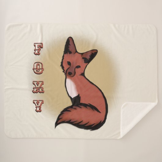 Beautiful Red Foxy Fox Sherpadecke (Vorderseite (Horizontal))