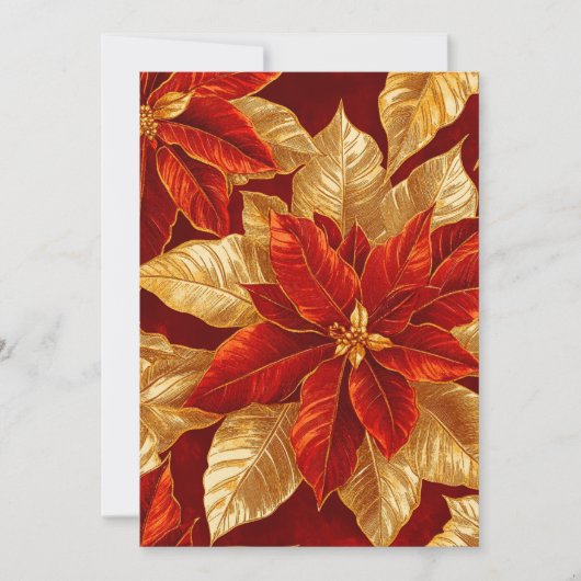 Beautiful Red Gold Vintag Poinsettias Weihnachten (Vorderseite)