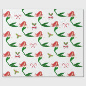 Beautiful Red Green Glitzer Weihnachtsmaid Geschenkpapier (Flach)