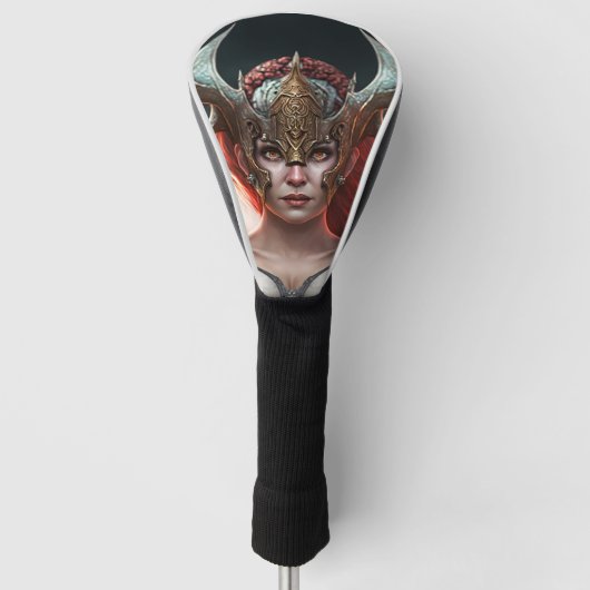 Beautiful Red Haired Nordic Warrior Golf Headcover (Vorderseite)
