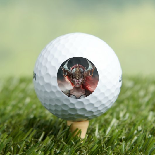 Beautiful Red Haired Nordic Warrior Golfball (Insitu T-Shirt)