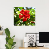 Beautiful Red Hawaiian Hibiskus Blume Poster (Heimbüro)