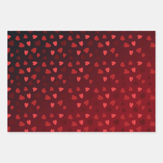Beautiful Red Hearts Bow Valentine Geschenkpapier Set (Vorderseite 3)