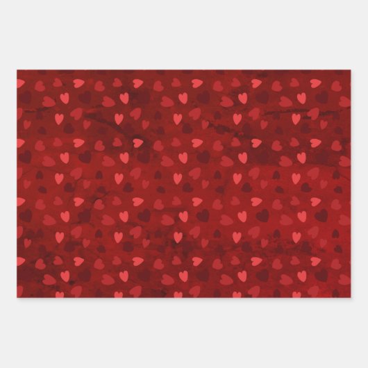 Beautiful Red Hearts Bow Valentine Geschenkpapier Set (Vorderseite 2)