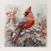 Beautiful Red Kardinal Bird Puzzle (Vertikal)
