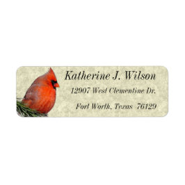 Beautiful Red Kardinal Personal Mailing Labels