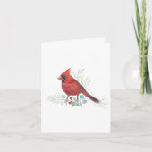 Beautiful Red Kardinal Watercolor Note Card Karte (Vorderseite)