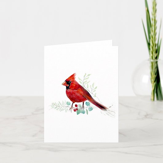 Beautiful Red Kardinal Watercolor Note Card Karte