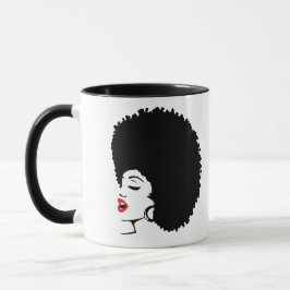 Beautiful Red Lip Afro Mug Tasse