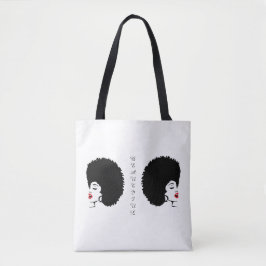 Beautiful Red Lip Afro tote bag Tasche