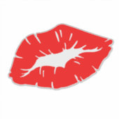 Beautiful Red Lipstick Kiss Isolated Aufkleber (Vorderseite)