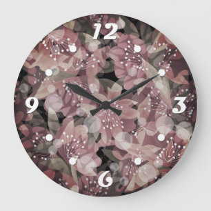 Beautiful red pink roses flowers photo romantic re große wanduhr