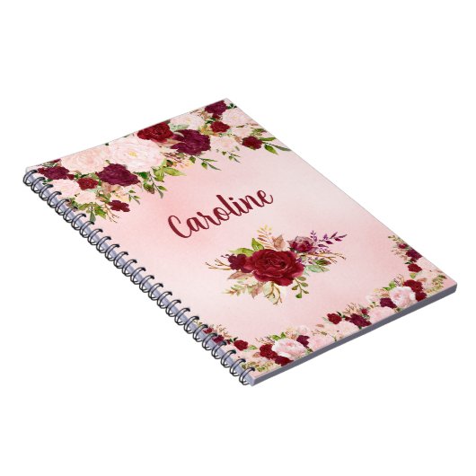 Beautiful Red & Pink Roses Personalized Notizblock (Rechte Seite)