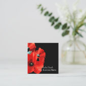 Beautiful Red Poppy Business Card Quadratische Visitenkarte (Stehend Vorderseite)