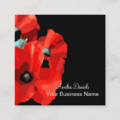 Beautiful Red Poppy Business Card Quadratische Visitenkarte (Vorderseite)