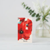 Beautiful Red Poppy Business Card Visitenkarte (Stehend Vorderseite)