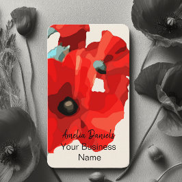 Beautiful Red Poppy Business Card Visitenkarte
